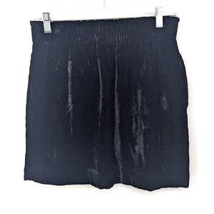 J.Crew Skirt Women 4 Black Velvet Pull-On Mini Elastic Waist Pockets Witchy Goth